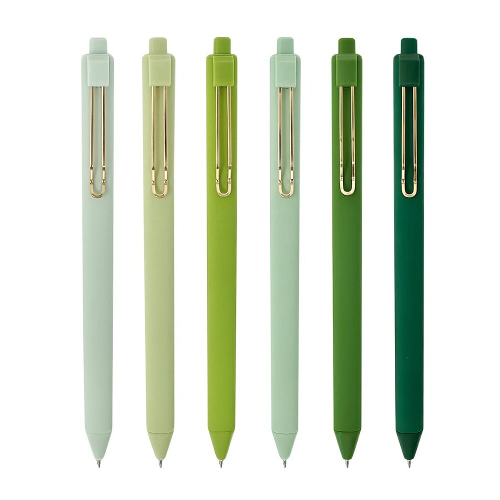 6PCS Black Ink Office Pens Green Smooth Writing Pens Gel Ink Pens eBay