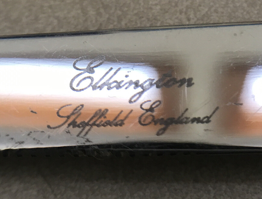 Vtg Antique Ellington Sheffield England Silverplate Serrated Steak