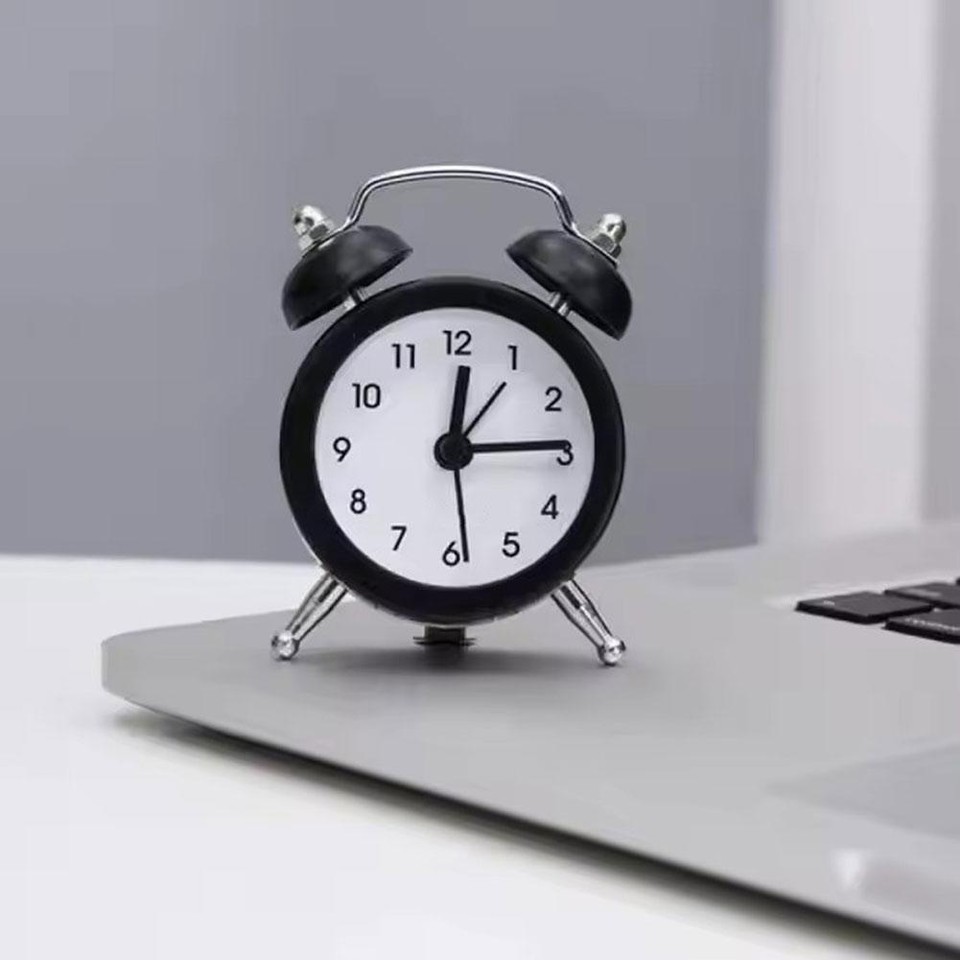 Mini Metal Twin Bell Alarm Clock Loud Clocks Vintage Bedside Analogue