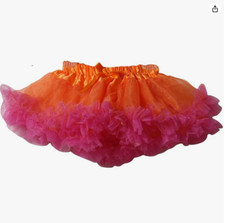 NEW Storybook Wishes Girls Chiffon Orange/Fuchsia Petti-Skirt, Sz. 3-6 years