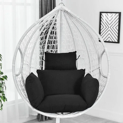 Schaukel Hängesessel Ei Rattanstuhl Outdoor Hängematte Ständer Kissen ohne Stuhl - Bild 8 von 15