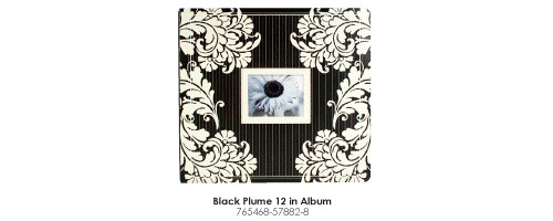 12x12 inch Black Plume Scrapbook Memory Album by Colorbok Rounded Corners