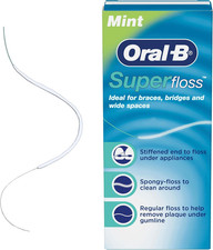 Super Floss Pre-Cut Strands, Dental Floss for Bridges, Braces and Wide Spaces, 5