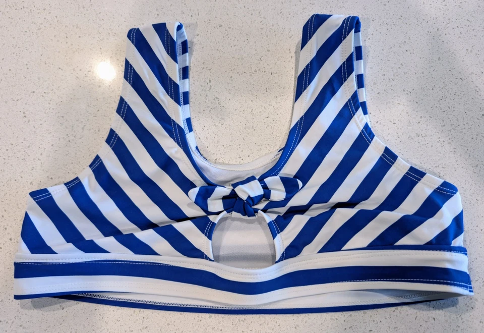Bikini The Children's Place Niñas Talla 14/16 XL Azul Blanco Rayas 2 Piezas Natación Nuevo con Etiquetas Foto 4 de 4