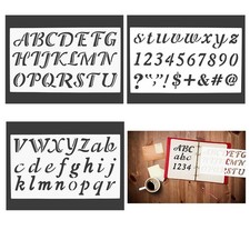Durable Alphabet Stencils and Geometric Ruler Set for Kids Creative Drawing
