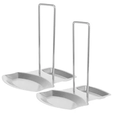 2pcs Multipurpose Pot Lid Organizer Stainless Steel Spoon Rest Holder