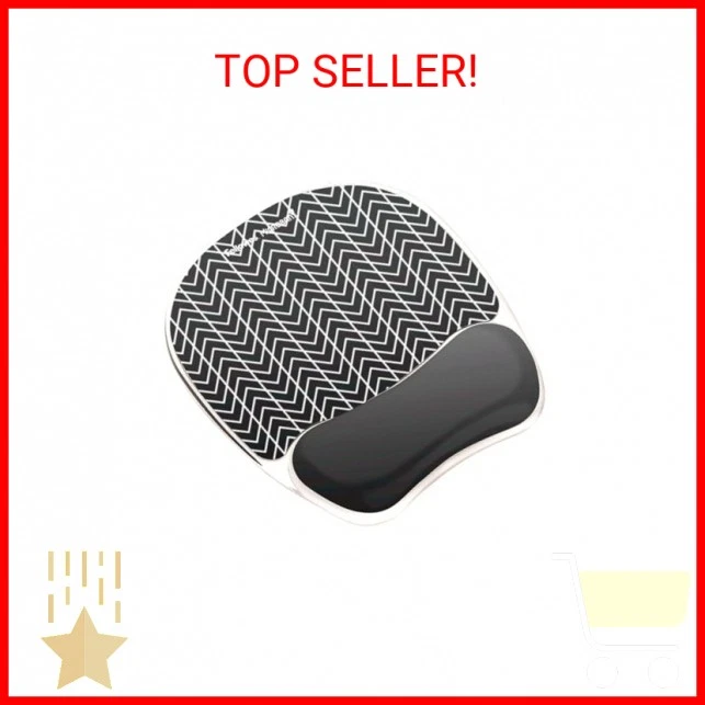 Fellowes Photo Gel Mouse Pad Wrist Rest with MICROBAN - Black Chevron (9549901) - Image 2 of 2