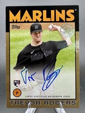 2021 Topps 1986 Baseball Series Gold /50 Trevor Rogers #86B-TR Auto