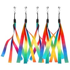 5 Pcs Cat Ribbon Toy, Toy Wand Replacement Interactive Medium, Rainbow