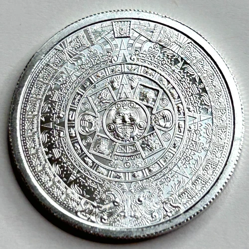 1/4 oz Aztec Calendar .999 Fine Silver Round Bullion Golden State Mint - 06