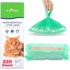 220PCS Litter Box Liner Bags Compatible with 1 Count Pack of 220 , Green