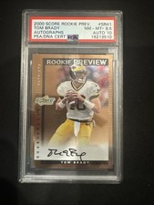 2000 Tom Brady SCORE ROOKIE PREVIEW AUTOS #SR41 PSA 8.5 /10 Auto Low Pop RC