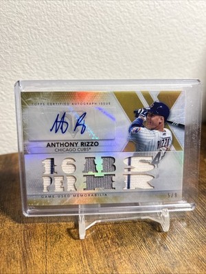 2015 Topps Triple Threads Auto Relics Anthony Rizzo #TTAR-AR2 Gold /9 Cubs