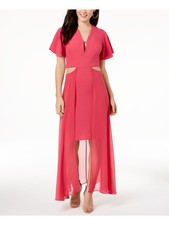 XOXO Womens Pink Cut Out Short Sleeve Maxi Casual Dress Size: XS
