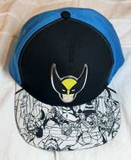 Marvel Comics Wolverine Cap Snap Back, Rubberized And Metal Logo, Embroidered