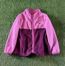 Girl's Osh Kosh B'gosh Size 2T Lightweight Pink Heart Fleece Zipper Jacket