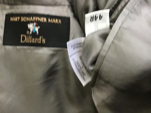 HART SCHAFFNER MARX MEN SUIT 44R GRAY WOOL subtle plaid from DILLARD’S EXCELLENT - Picture 11 of 12