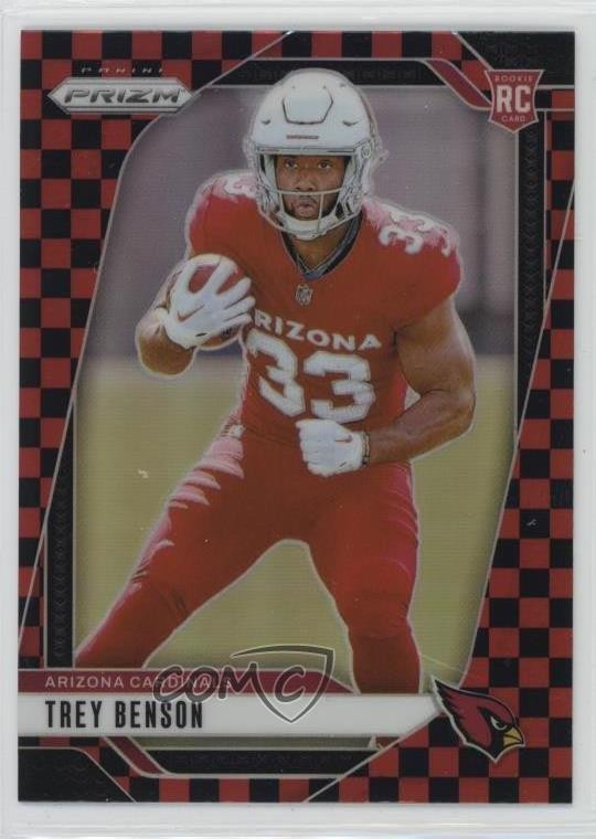 2024 Panini Prizm Rookies Black & Red Checker Prizm Trey Benson #392 Rookie RC
