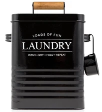 Modern Farmhouse Metal Laundry Soap Dispenser Container Holder with Scoop for...