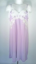 Natori M Enchant Chemise Nightie Nightgown Lilac - White Lace Y78132 160 NEW