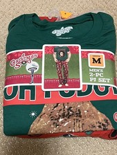 NWT A CHRISTMAS STORY FUDGE 2-PIECE pajama SET BY BRIEFLY STATED Sz M