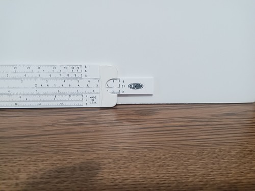 vintage Acu-math no. 400 slide rule with plastic case, good condition made in US - Afbeelding 3 van 5