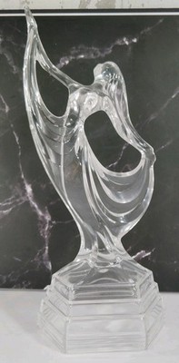 Vintage Royal Rock Crystal Glass Ballet Dancer Art Deco Style 11'' RCR Italy Gift