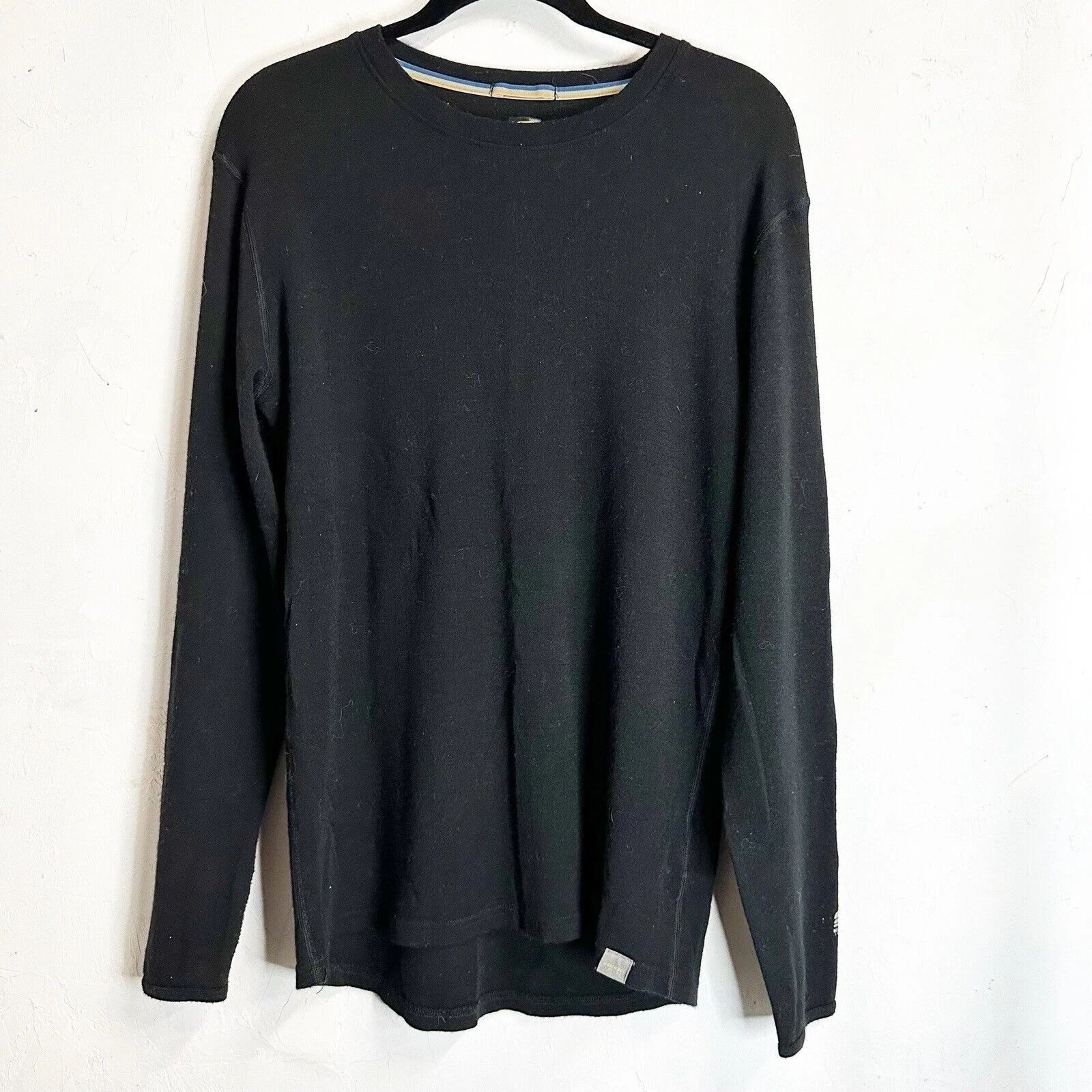 Meriwool Merino Wool 250g Base Layer Long Sleeve Mens XLarge Black Crew Neck
