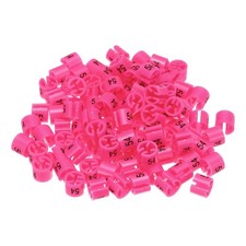 100 Pack Clothes Hanger Marker Number 54 Size Tag Fit 3mm Rod Rose Red