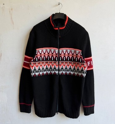 Bogner Fire + Ice Black Zip Up Knit Sweater