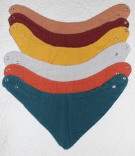 Muslin Cotton Lot of 6 Dribble Bandana Baby Bibs Solid Colors Super Absorbant