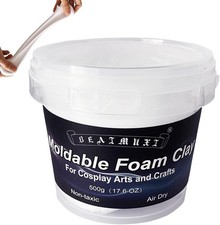 Foam Clay Cosplay Moldable Air Dry Craft 500g White 500g,