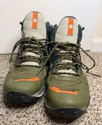 Salomon Predict Hike Mid Hiking Boots Men s US 9.5 Green Blue Orange,Gortex