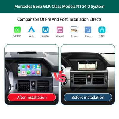 für Mercedes-Benz GLK-Klasse X204 7''Touchscreen CarPlay Android Auto NTG4.0/4.5