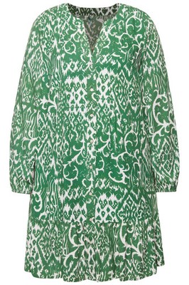 Studio Untold große Größen Kleid 42+ waldgrün Kleid kurz grafischer Print