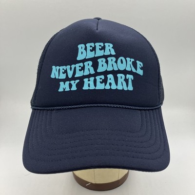 Beer Never Broke My Heart Luke Combs Trucker Hat Snap Back Cap Blue Vintage Look