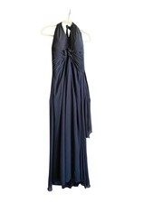 MORI LEE By Madeline Gardner Black Halter Bridesmaid Prom Evening Formal Dress M