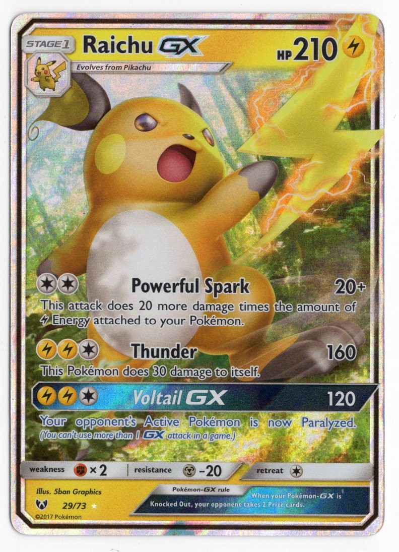Raichu GX Ultra Rare Shining Legends 29/73 NM