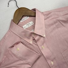 Vintage Arrow Oxford Shirt men's 17 32/33 XL Red Pinpoing Oxford USA made 90s