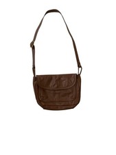 Brown Genuine Leather Flap Crossbody Bag Shoulder Purse Handbag Multi Pocket YKK