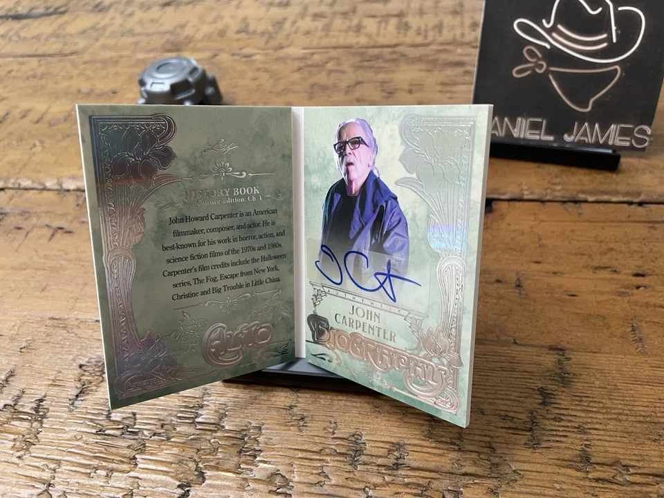 🔥 1/1 John Carpenter 2024 Leaf History Book Auto Biography Silver Booklet - Image 2 of 4