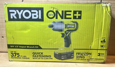 #ad #ad Ryobi PCL265K1 ONE 18V 1 2” Impact Wrench 375 ft lbs Friction Ring Kit Tested $139.99