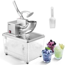 Commercial Ice Crusher 661LBS/H, 350W Electric Snow Cone Machine with 4 Blades,