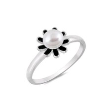 STERLING Silver 925 Stone Ring - Flower Size 5