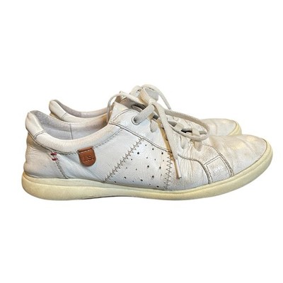Joseph Seibel Caren 01 Sneakers Womens Sz EU38 US7-7.5 White Tan Shoes Leather