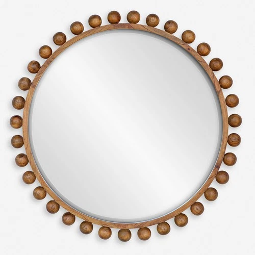 Uttermost 08176 Cyra 44" Diameter Circular Beveled Accent Mirror - Brown - Picture 1 of 6