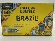 Cafe Bustelo Brazil Blend Coffee for Keurig K Cup Brewers 12 Ct. 07/25 Date