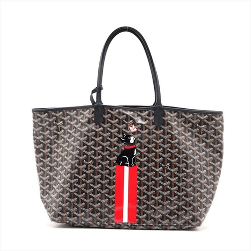 Goyard Saint Louis PM Tote PVC / Leather Black Unisex Bag #ALB8344