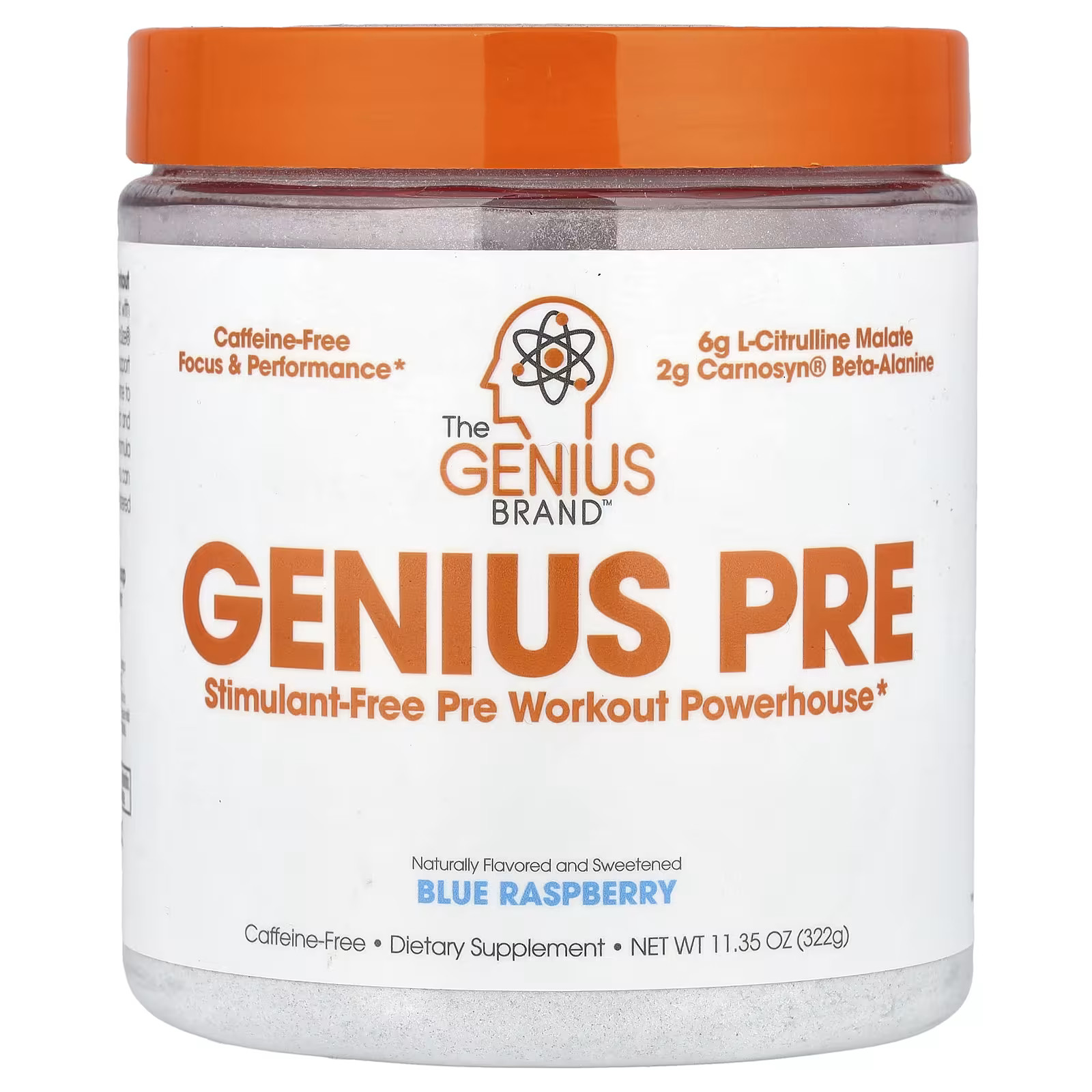 2 X The Genius Brand, Genius Pre, Blue Raspberry, 11.15 oz (316 g)