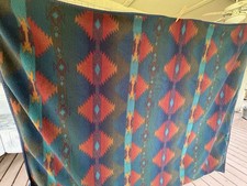 Vtg Woolrich Wool Stadium Blanket Throw Aztec Print 56"x67